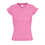 Damen-T-Shirt aus Baumwolle mit V-Ausschnitt, 150 g/m², SOL'S Moon farbe pastellrose