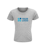 Kinder-T-Shirt aus 100 % Bio-Baumwolle, 150 g/m2, SOL'S Crusader farbe grau mamoriert Ansicht mit Druckbereich