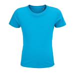 Kinder-T-Shirt aus 100 % Bio-Baumwolle, 150 g/m², SOL'S Crusader farbe cyan-blau