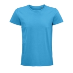 Tailliertes Unisex-T-Shirt aus Bio-Baumwolle, 175 g/m2, SOL'S Pioneer farbe cyan-blau