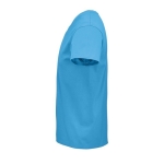Tailliertes Unisex-T-Shirt aus Bio-Baumwolle, 175 g/m2, SOL'S Pioneer farbe cyan-blau seitliche Ansicht
