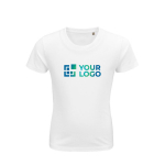 Kinder-T-Shirt aus 100 % Bio-Baumwolle, 175 g/m2, SOL'S Pioneer farbe weiß Ansicht mit Druckbereich