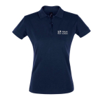Poloshirts für Damen aus Baumwolle, 180 g/m2, SOL'S Perfect Women farbe marineblau Ansicht mit Druckbereich