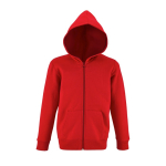 Kinder-Kapuzenjacke aus Baumwolle, 260 g/m2, SOL'S Stone Kids farbe rot fünfte Ansicht