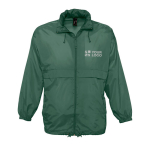 Günstige wasserdichte Unisex-Windjacke, 210 g/m2, SOL'S Surf farbe dunkelgrün Ansicht mit Druckbereich