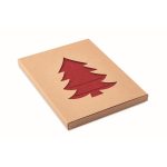 Set mit 4 Besteckhalter in Form eines Tannenbaums aus RPET-Filz farbe rot neunte Ansicht