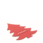 Set mit 4 Besteckhalter in Form eines Tannenbaums aus RPET-Filz farbe rot Ansicht mit Druckbereich