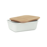 Bedruckbare Brotdose mit Bambusdeckel im natürlichen Look, 1 L