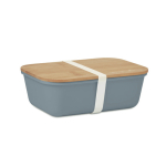 Bedruckbare Brotdose mit Bambusdeckel im natürlichen Look, 1 L