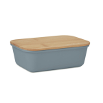 Bedruckbare Brotdose mit Bambusdeckel im natürlichen Look, 1 L