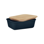 Bedruckbare Brotdose mit Bambusdeckel im natürlichen Look, 1 L