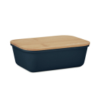 Bedruckbare Brotdose mit Bambusdeckel im natürlichen Look, 1 L