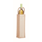 Beige Getränketasche aus Jute- und Canvas für Wein, 320 g/m² farbe beige zweite Ansicht