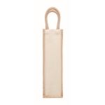 Beige Getränketasche aus Jute- und Canvas für Wein, 320 g/m² farbe beige dritte Ansicht