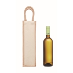 Beige Getränketasche aus Jute- und Canvas für Wein, 320 g/m² farbe beige vierte Ansicht