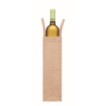 Beige Getränketasche aus Jute- und Canvas für Wein, 320 g/m² farbe beige fünfte Ansicht