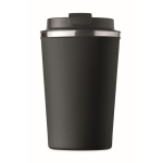 Doppelwandiger Thermobecher To Go aus Edelstahl mit Logo, 350 ml farbe schwarz zweite Ansicht