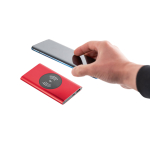 Kabelloser Power Charger aus Aluminium bedrucken, 4000 mAh farbe rot vierte Ansicht