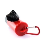 Farbige Box mit Hundebeutel mit Karabiner für Hundehalter farbe rot dritte Ansicht
