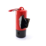 Farbige Box mit Hundebeutel mit Karabiner für Hundehalter farbe rot vierte Ansicht