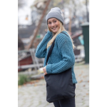 Nachhaltige Wintermütze aus recycelten Materialien bedrucken farbe hellgrau Lifestyle-Bild