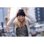 Mütze aus recycelten Materialien im klassischen Design farbe schwarz Lifestyle-Bild 3