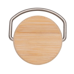 Einwandige Edelstahlflasche mit Griff und Deckel mit Bambus, 700 ml farbe weiß fünfte Ansicht