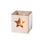 Weihnachtlicher Kerzenhalter aus Holz mit Duftkerze für Kunden fünfte Ansicht