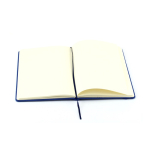 Bedruckbares DIN A5 Notizbuch mit softem PU-Cover und liniertes Papier farbe blau zweite Ansicht