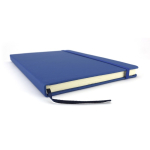 Bedruckbares DIN A5 Notizbuch mit softem PU-Cover und liniertes Papier farbe blau dritte Ansicht