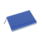 Bedruckbares DIN A5 Notizbuch mit softem PU-Cover und liniertes Papier farbe blau vierte Ansicht