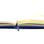 Bedruckbares DIN A5 Notizbuch mit softem PU-Cover und liniertes Papier farbe blau fünfte Ansicht
