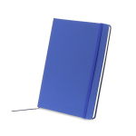 Bedruckbares DIN A5 Notizbuch mit softem PU-Cover und liniertes Papier farbe blau sechste Ansicht