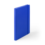 Bedruckbares DIN A5 Notizbuch mit softem PU-Cover und liniertes Papier farbe blau erste Ansicht