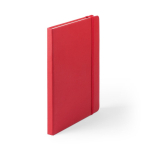 Bedruckbares DIN A5 Notizbuch mit softem PU-Cover und liniertes Papier farbe rot erste Ansicht