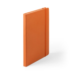 Bedruckbares DIN A5 Notizbuch mit softem PU-Cover und liniertes Papier farbe orange erste Ansicht