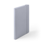 Bedruckbares DIN A5 Notizbuch mit softem PU-Cover und liniertes Papier farbe silber erste Ansicht