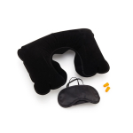 Reiseset mit Nackenkissen, Schlafmaske und Ohrstöpsel farbe schwarz erste Ansicht