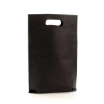 Günstige Non-Woven-Tasche mit gestanztem Henkel, 80 g/m2 Minimart farbe schwarz zweite Ansicht