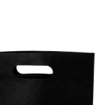 Günstige Non-Woven-Tasche mit gestanztem Henkel, 80 g/m2 Minimart farbe schwarz dritte Ansicht