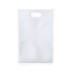 Günstige Non-Woven-Tasche mit gestanztem Henkel, 80 g/m2 Minimart farbe weiß erste Ansicht