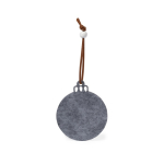 3-teiliger Weihnachtsbaumschmuck aus Filz mit Logo farbe grau erste Ansicht