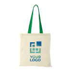 Baumwolltasche mit langen bunten Henkeln mit Logo, 100 g/m2 Ansicht mit Druckbereich