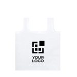 Günstige faltbare Einkaufstasche aus RPET mit Logo bedrucken Ansicht mit Druckbereich
