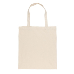 Nachhaltige Werbetasche aus recycelter Baumwolle, 145 g/m2 farbe beige