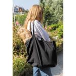 Große Tasche aus recycelter Baumwolle bedrucken, 145 g/m2 farbe schwarz Lifestyle-Bild