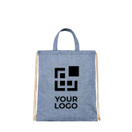 Zuziehbeutel aus recycelten Materialien mit Henkeln, 210 g/m2 Ansicht mit Druckbereich