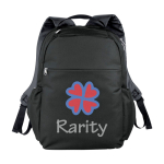 Gepolsterter Laptop-Rucksack mit vielen Fächern bedrucken, 15'' farbe schwarz zweite Ansicht mit Siebdruck