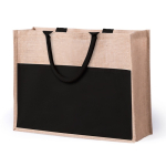 Große Jutetasche mit Seitentasche zum Bedrucken mit Ihrem Logo erste Ansicht