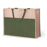 Große Jutetasche mit Seitentasche zum Bedrucken mit Ihrem Logo erste Ansicht